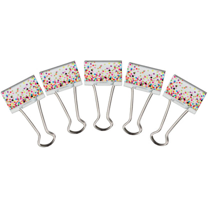 Teacher Created Resources Confetti Binder Clips, Medium, 8 Per Pack, 6 Packs