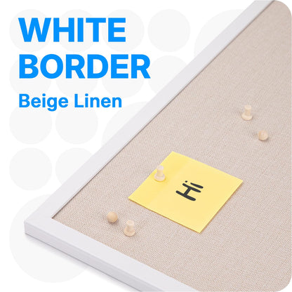 OWLKELA 13.3"x17.7" inch Bulletin Board with Linen 2 Pack, White Wood Style Frame, with 20 Pushpins, Linen Cork Board, Ideal for School, Home & Office