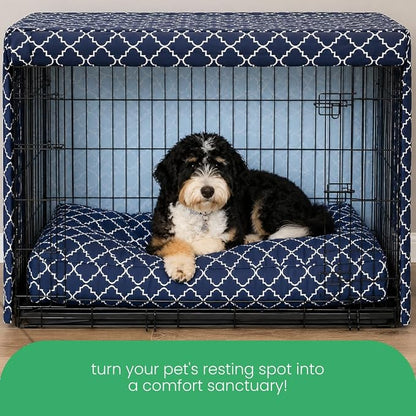 Molly Mutt Romeo & Juliet Dog Crate Cover, 100% Cotton Canvas Cover with 2 Roll-Up Panels, Ideal for Dog or Cat Crate, Durable, Washable, and Free of Harmful Chemicals, 36" x 24" x 27"