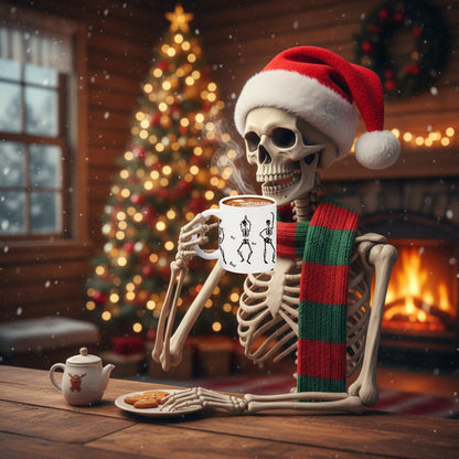 Sliner 6 Pcs Halloween Mugs Bulk 11oz Skull Coffee Mugs Skeleton Themed Designs, Cute and Spooky Coffee Cups for Fall Halloween Party Home Decorations