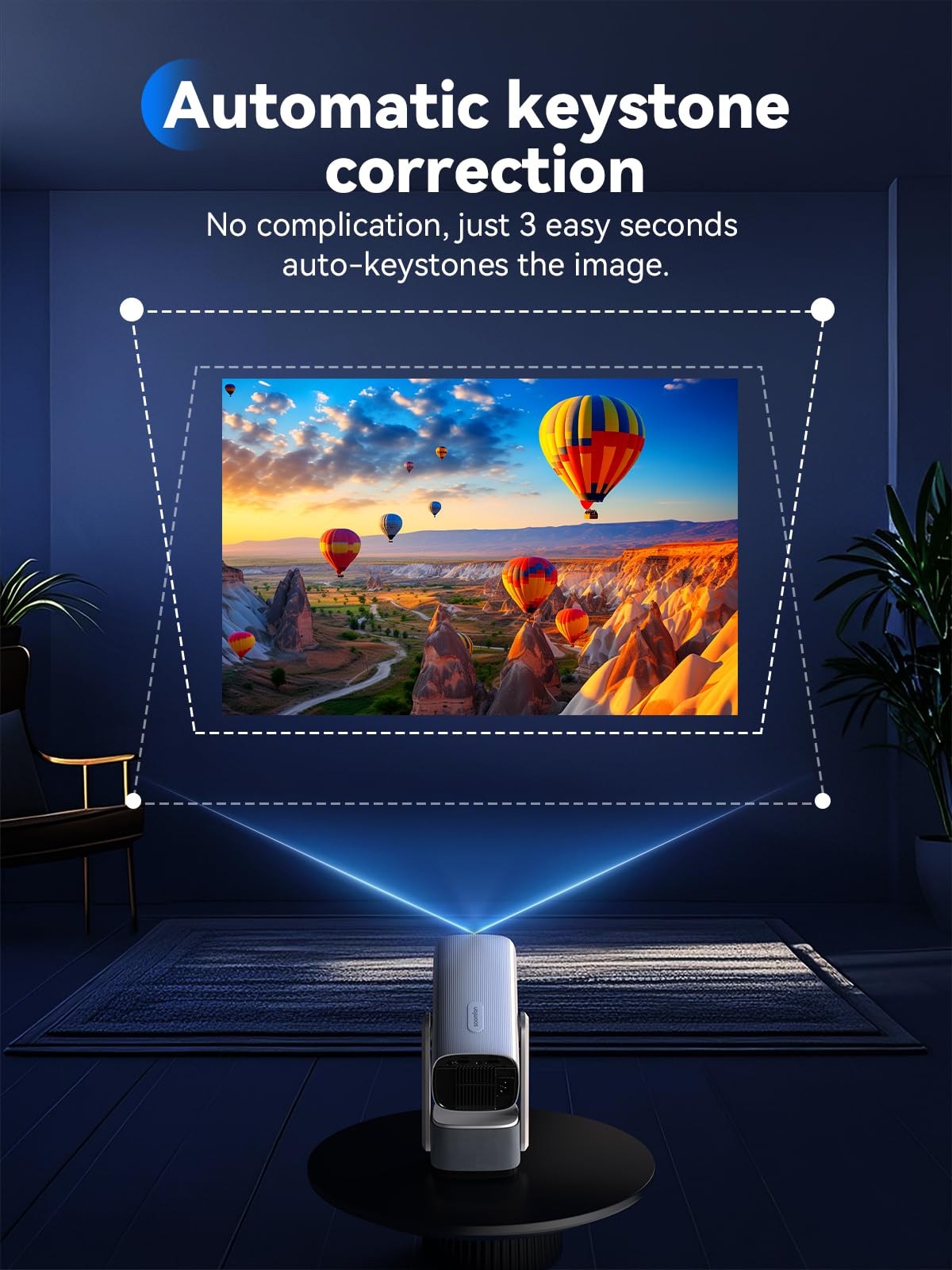 Mini Projector with WiFi and Bluetooth - SOOMFON 4K Support Video Projector with 6W Speaker, Portable Small Movie Projector 270° Rotatable Video Proyector for Bedroom/Wall/Home/iOS/Android/TV Stick