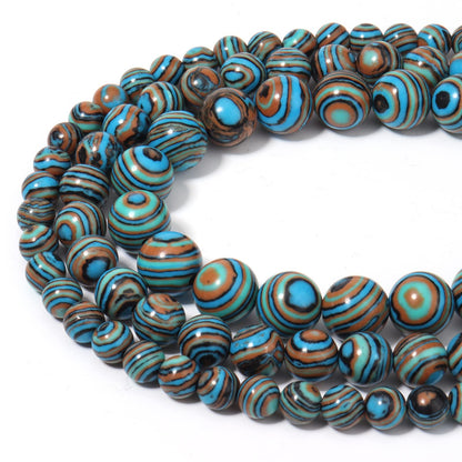 45pcs 8mm Natural Stone Beads Blue Malachite Beads Energy Crystal Healing Power Gemstone for Jewelry Making, DIY Bracelet Necklace