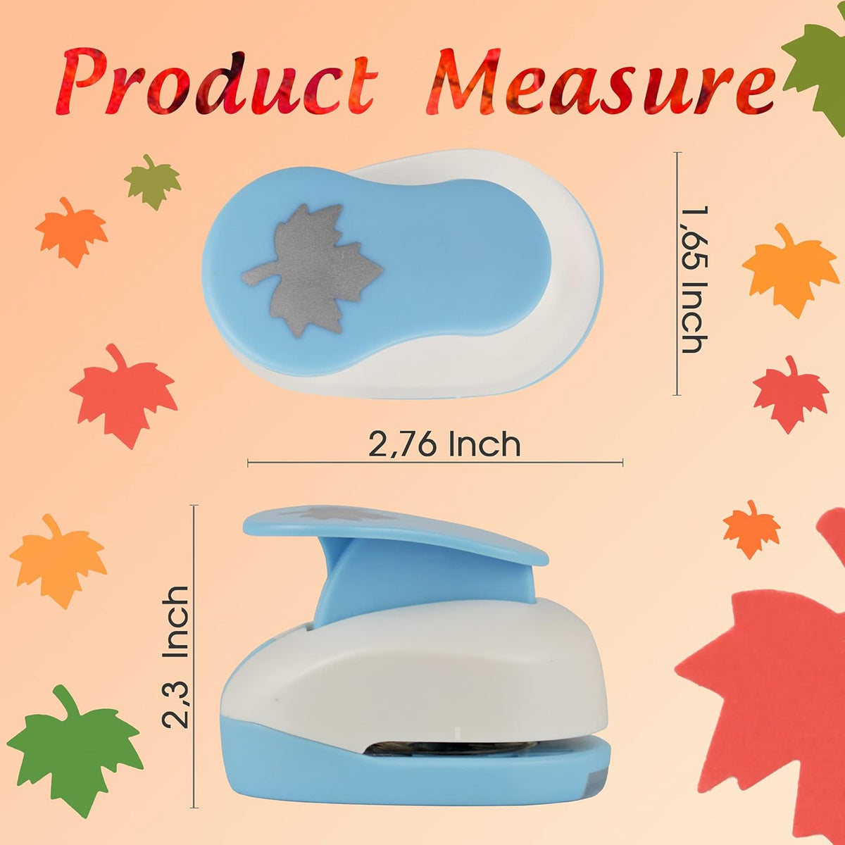 Maple Leaf Punch Cutter 1inch, Paper Punches, Craft Lever Punch Handmade, Leaves Shape for Paper Crafting, Scrapbooking, Cards Decoration, DIY Arts. (Maple Leaf)
