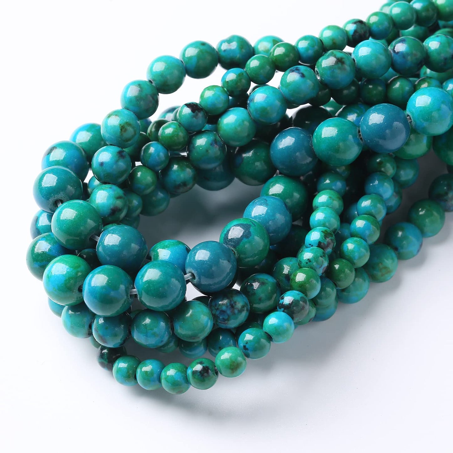 32PCS 12MM Natural Phoenix Stone Beads Round Loose Stone Beads for Jewelry Making DIY Energy Stone Healing Power Bracelet 15"