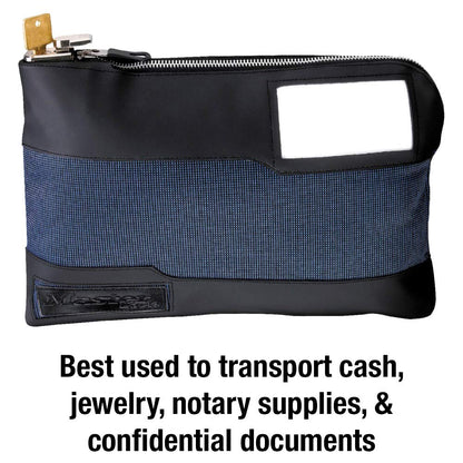 Master Lock Money Bag with Key Lock and Zipper for Cash, 11-1/2 in. Long Locking Portable Travel Money Pouch Protects Passports, Valuables, 7120D, Blue