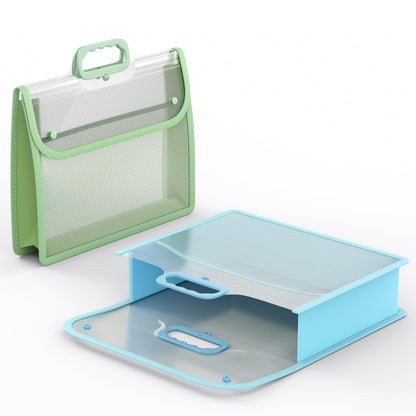 ABC life Clear Plastic Expanding File Folder with Handle, Portable File Organizer for Letter/A4 & Manila Folders, Large-Capacity Accordion File with Inner Mesh Pocket for Home, Office & School, 2 Pack