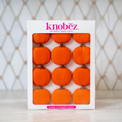 Knobēz 12pk Pumpkin Decorative Knob Covers - Autumn Cabinet Decorations
