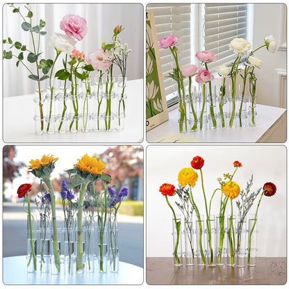 Balacoo Test Tube Glass Vases 8pcs Large Hydroponic Plant Propagation Tubes with Cleaning Brush for Home Decor and Succulent Terrarium Gardening