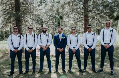 HISDERN Mens Suspenders X-Back 1.4'' Adjustable Elastic Strong Clips Suspenders Black Suspenders for Men Casual&Formal Leather Braces Wedding Party