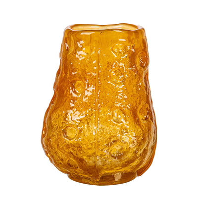 Organically Shaped Glass Vase or Candle Holder, Orange