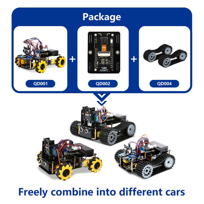 Robotics for Kids Ages 12-16, ACEBOTT 4 in 1 Smart Robot Kit with 3MP Camera + Tank Car, STEM Toys Coding Kit Compatible with Arduino & Scratch, App & Remote Control, for Kids & Teens
