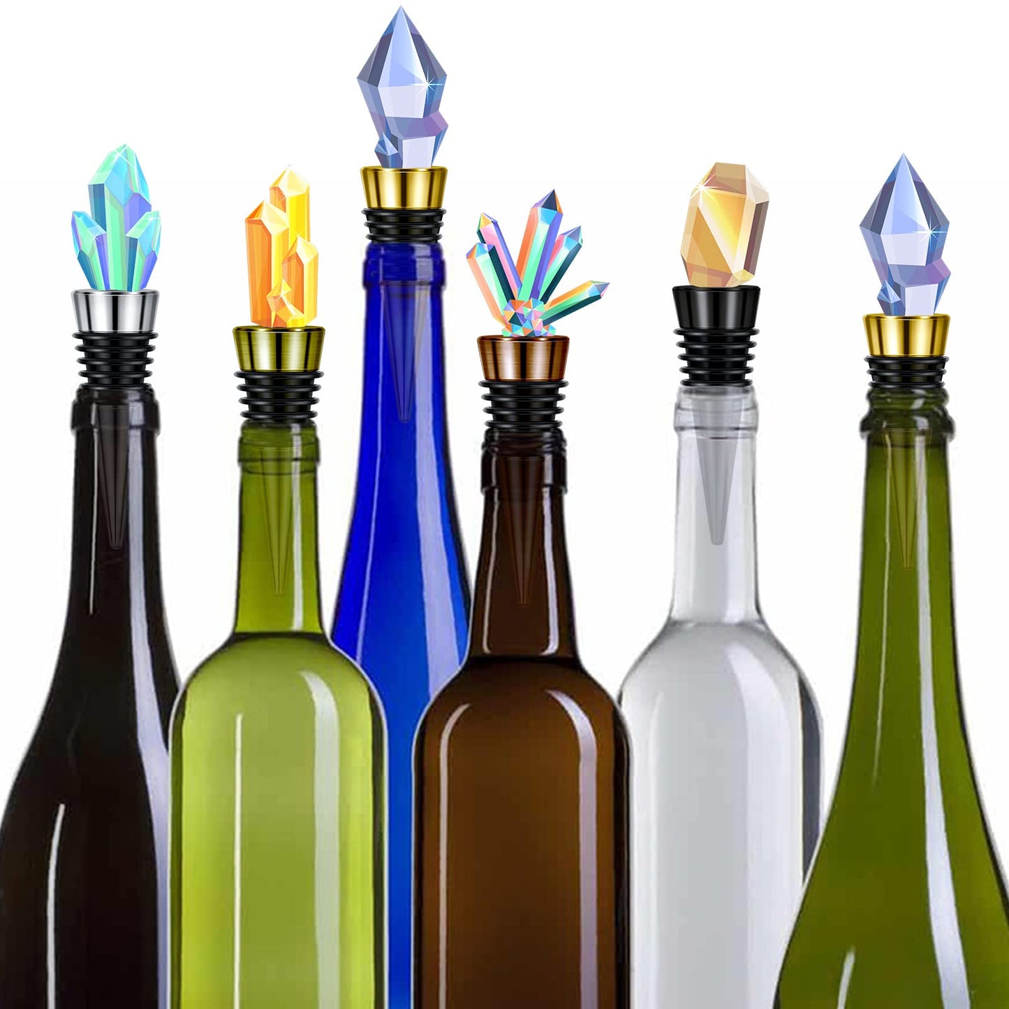 Honeydak 20 Pieces Wine Bottle Stopper Set Kit Blank Stainless Steel Wine and Beverage Reusable Decorative Bottle Corks Accessories Tapered Storage Craft Art DIY for Kitchen Bar Party Wedding Turning