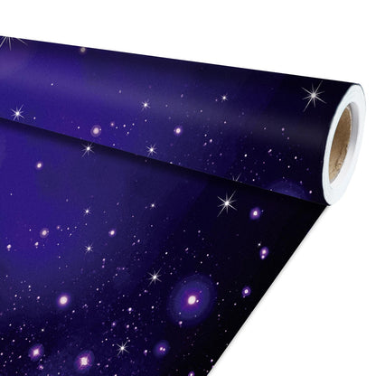 Qyeahkj Outer Space Bulletin Board Paper Roll Galaxy Bulletin Board Background Paper Fade Resistant Blue Night Sky Poster for Art Craft Classroom Supplies17.7in x 20ft