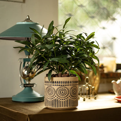 Chonsun Ceramic Planter 4 Inch Plant Pots Indoor Outdoor Succulent Plant Pot Flower Pots Mid-Century Planter Ceramic Pot