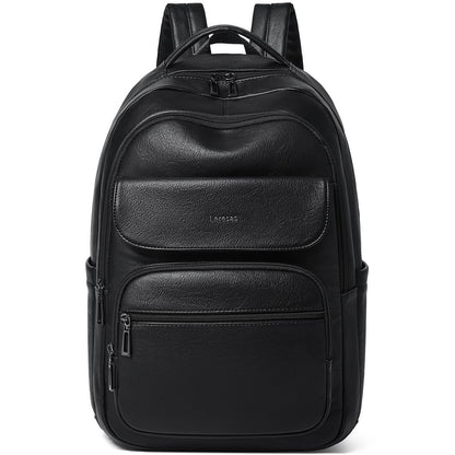 Leresas 37L Backpack Purse for Women Mens Work Travel Teacher Back Pack Laptop Business Vegan Leather Backpack Fashion College Computer Bag Black