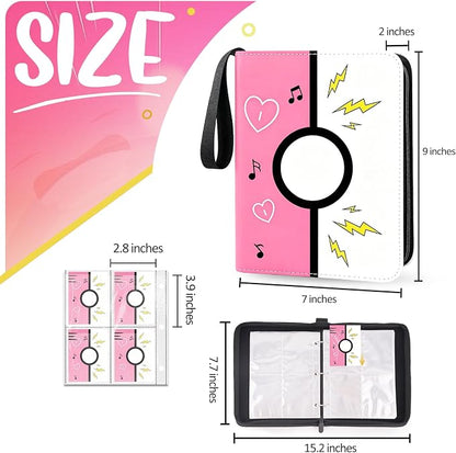 Collectible Trading Card Albums, 400 Card Holders with 50 Removable Sleeves, Portable 4 Pockets Collectible Trading Card Binder, PU Card Collection Binder for MTG, TCG, Sport Card, Game Cards