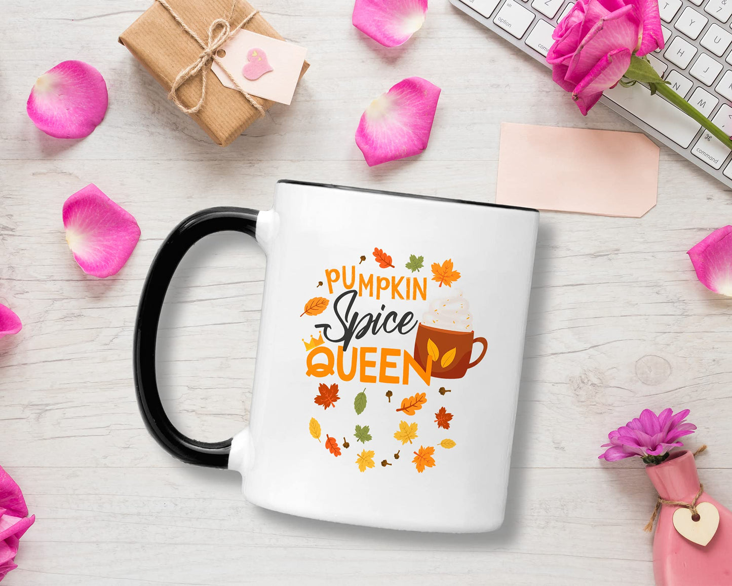 Casitika Halloween Coffee Mug. Pumpkin Spice Queen 11 Oz Coffee Mug. Fall/Autumn Cup For Friend Or Coworker.