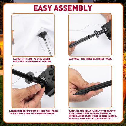 3Pack Halloween Solar Pathway Lights Ghost Stake Lights, Solar Powered Outdoor Decor for Yard, Lawn, Party & Halloween Decoration