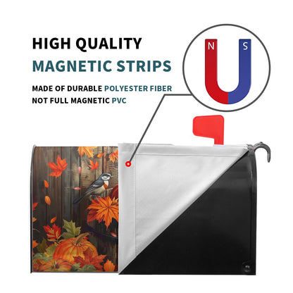 Fall Mailbox Covers Magnetic Standard Size 18x21inch Autumn Maple Leaves Mailbox Decoration Autumn Harvest Pumpkin Post Letter Box Cover for Outside Decor