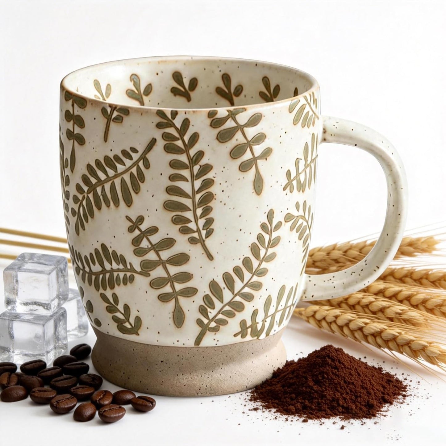 hujgeis 18 oz Coffee Mug Gift for Women Mom Her - Rustic Handmade Coffee Cup, Microwave & Dishwasher Safe Large Mug for Latte, Cocoa, Tea, Milk, Milkshake - Home Office Essential