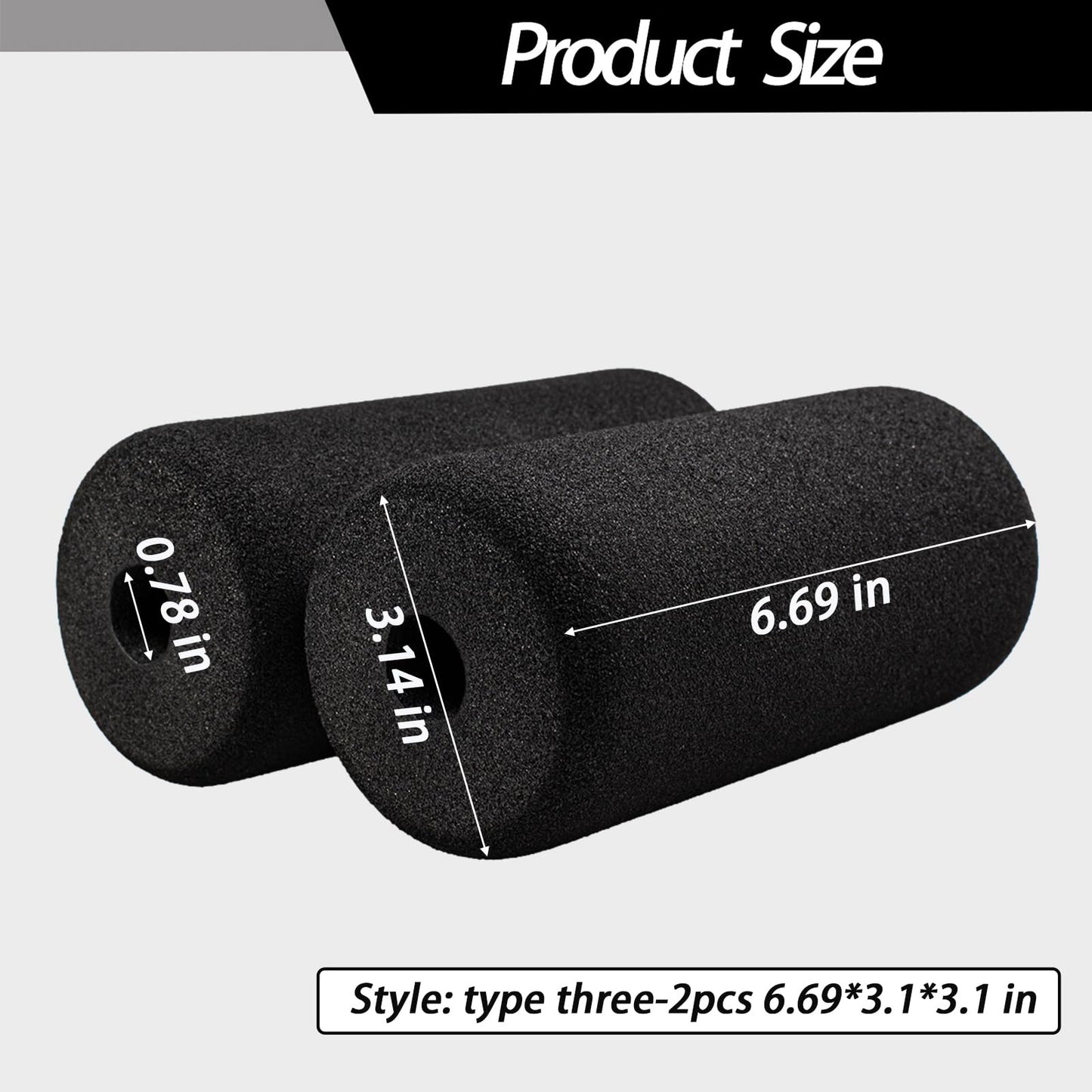 Foot Foam Pads Rollers(7.87in*3.14in*3.14in) for Exercise Machine, Inversion Table, Workout Bench, Sits Ups Replacement Parts, Home Gym Accesories