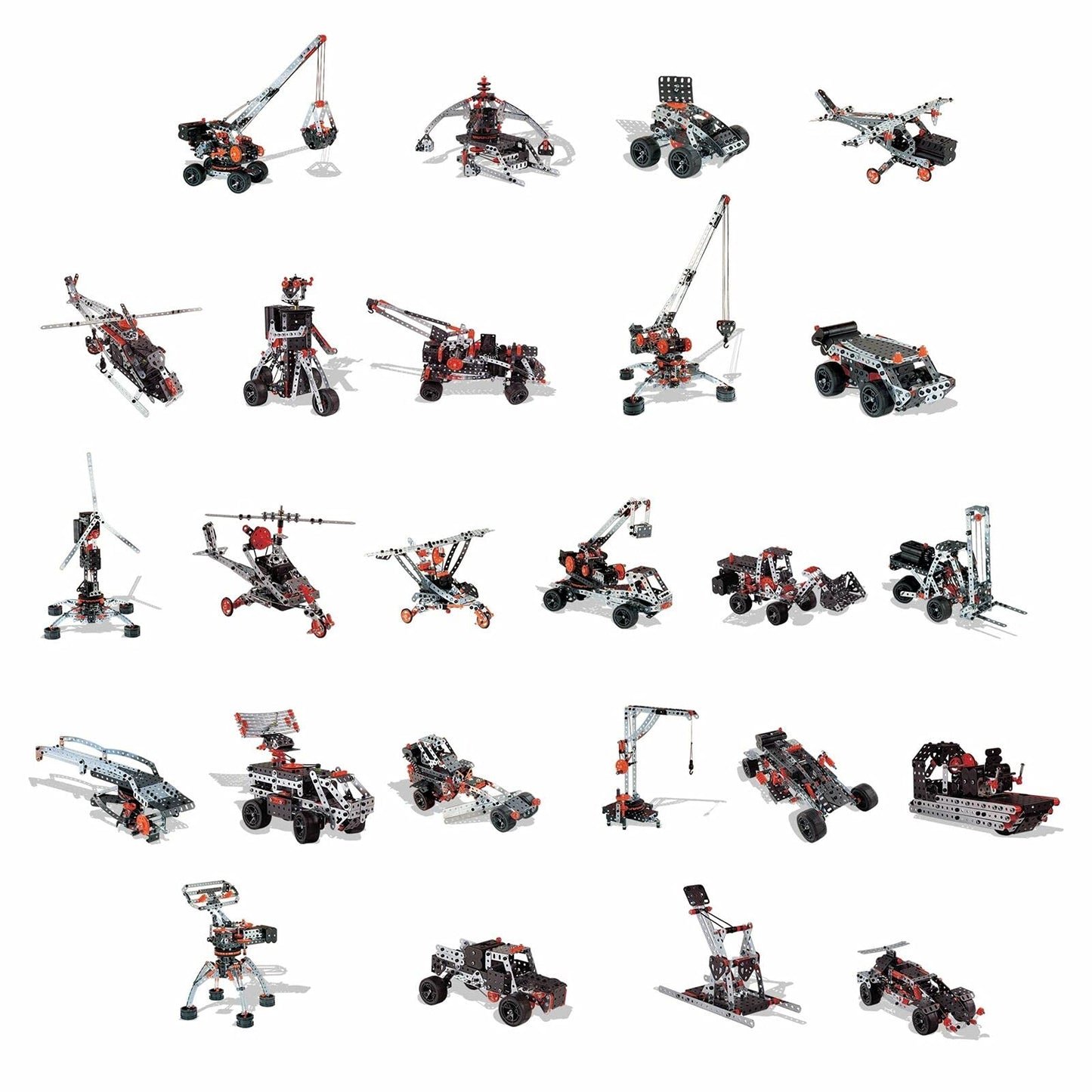 MECCANO Erector Super Construction 25-in-1 Motorized Building Set, Steam Education Toy, 638 Parts, for Ages 10+