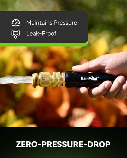 RainPoint Quick Connect Hose Fittings 3/4" GHT - Solid Brass Garden Hose Connectors, No-Leak Design & Universal Fit for Instant Connection (4 Sets)