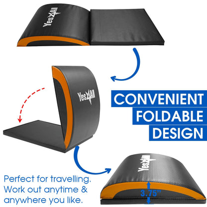 Yes4All Ab Exercise Mat Tailbone & No Tailbone, Foldable Abdominal Sit Up Support Pad, Abs Workout Equipment for Core Training and Lower Back