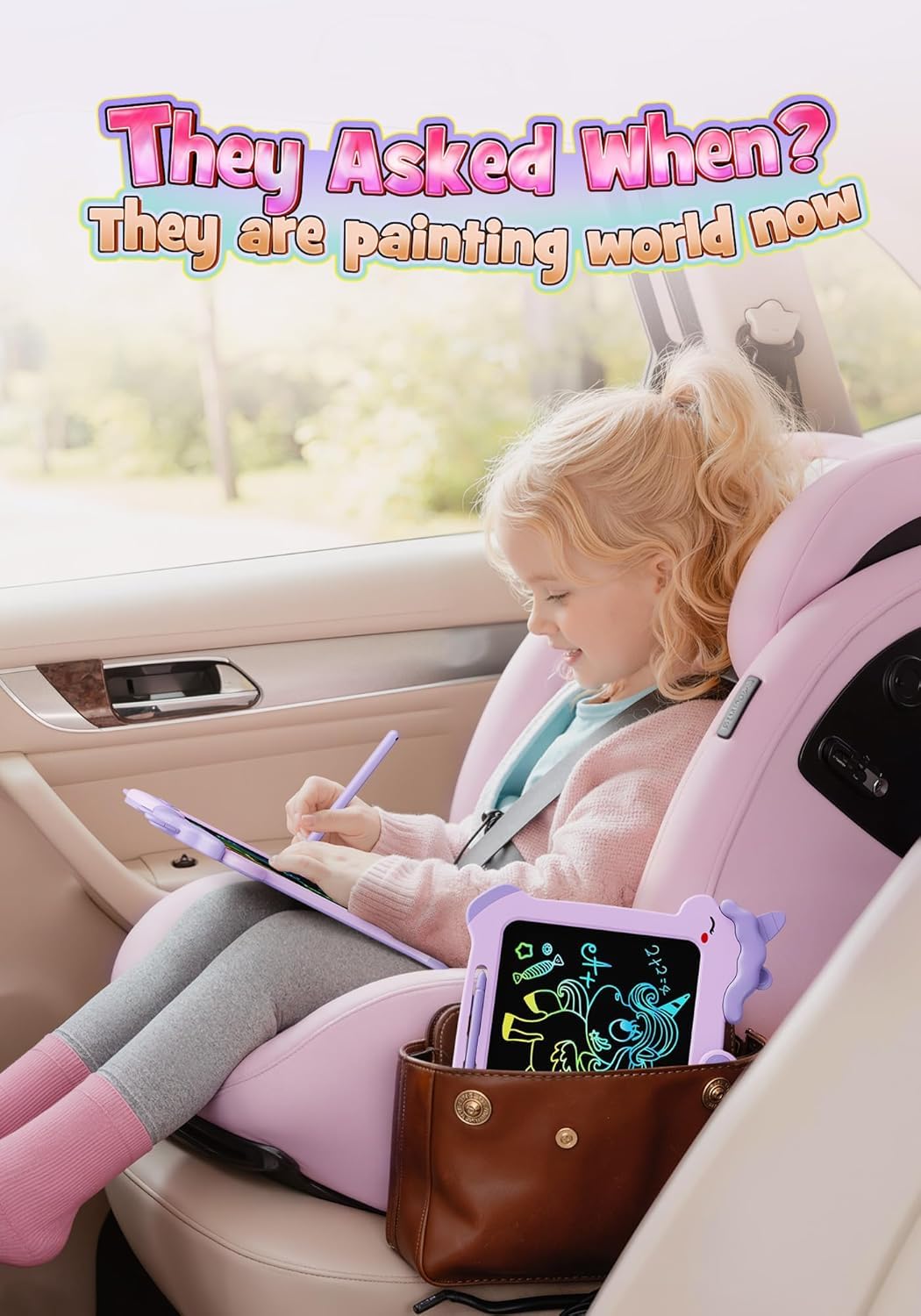 8.5 inch LCD Writing Tablet for Kids, Unicorn Toys Gifts for Girls Aged 3-5, Toddler Girl Kids Educational Travel Toy, Birthday Gift for 3 4 5 6 7 8 9 Year Old Girl (Purple)