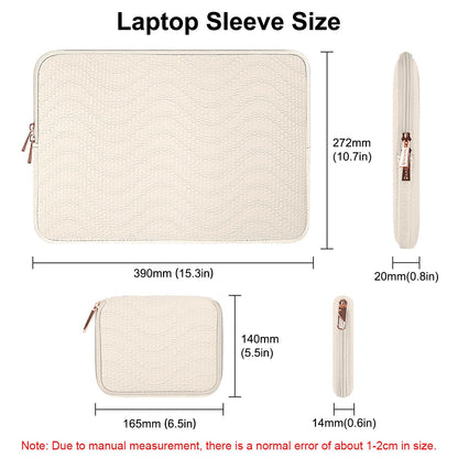 ARVOK Laptop Sleeve Case for MacBook Pro15 16 inch/MacBook Air M5/M4/M3/M2 2026-2023, Water-Resistant Leather Case for HP/Dell/Lenovo/Asus/Acer/Samsung/MSI with Accessory Bag (Milk White, 15 inch)