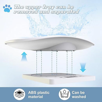 Digital Pet Scale for Small Animal, LED Display Puppy Whelping Scale with Tape Measure, Collar, Scissors for Newborn Pets, Cats, Dogs, Animals, Measures Up to 15kg, 11.4 * 7.1" (White)