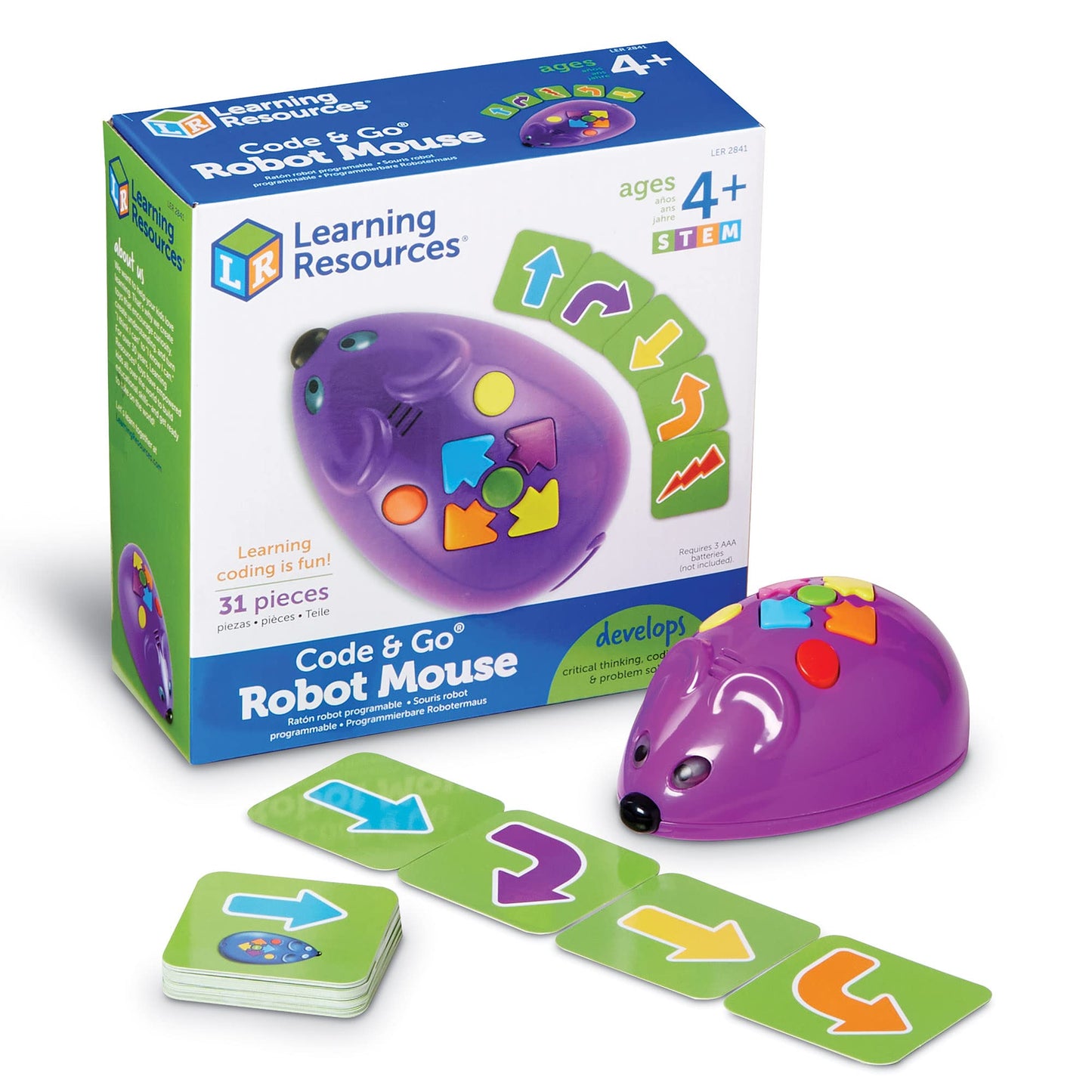 Learning Resources Code & Go Robot Mouse Classroom Set, ScreenΓÇæFree STEM Coding Kit with Activity Sets, Robots & Math Games, Ages 5+