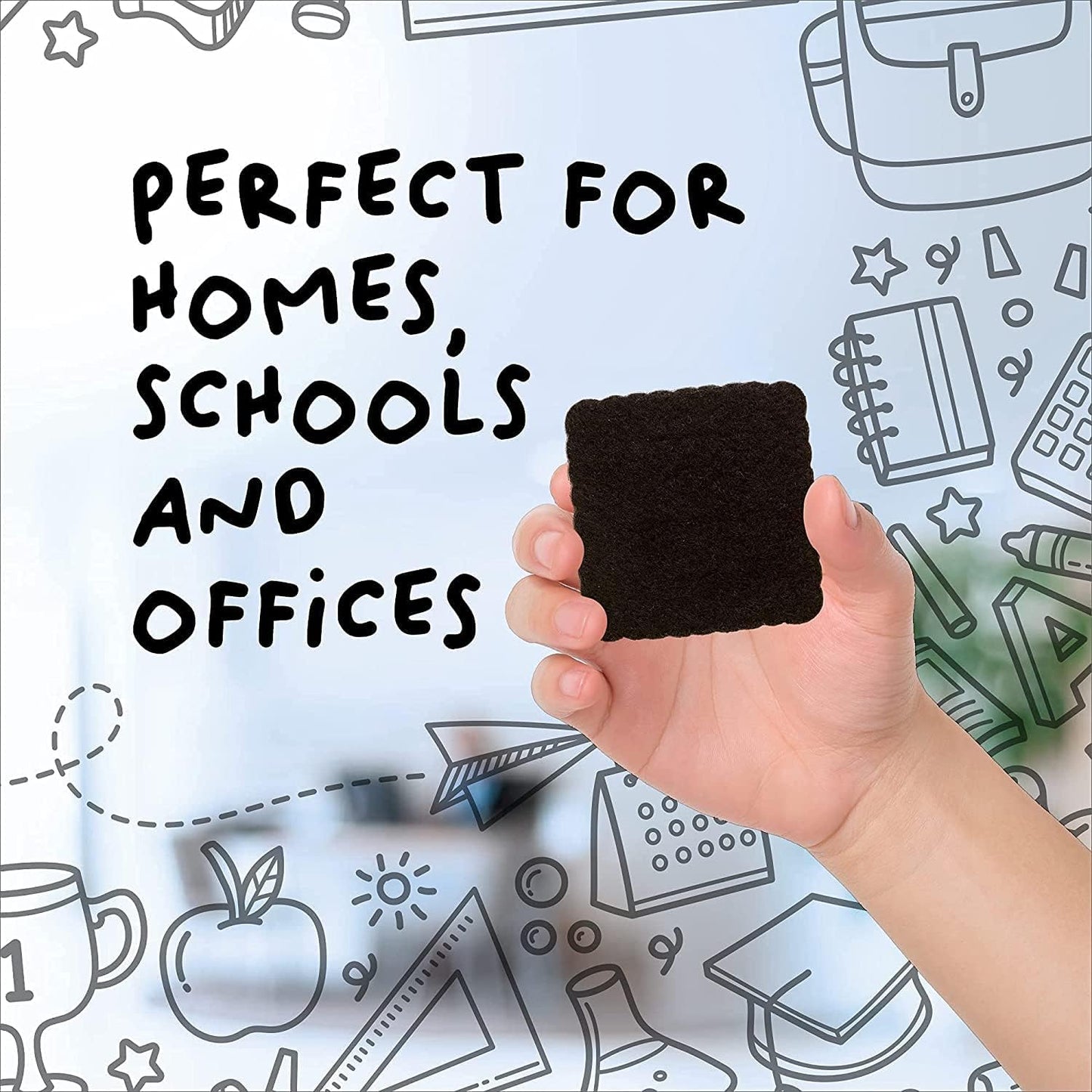 24 Pack Magnetic Whiteboard Dry Erase Erasers Chalkboard Cleansers for Classroom, Home and Office (Sky Blue)