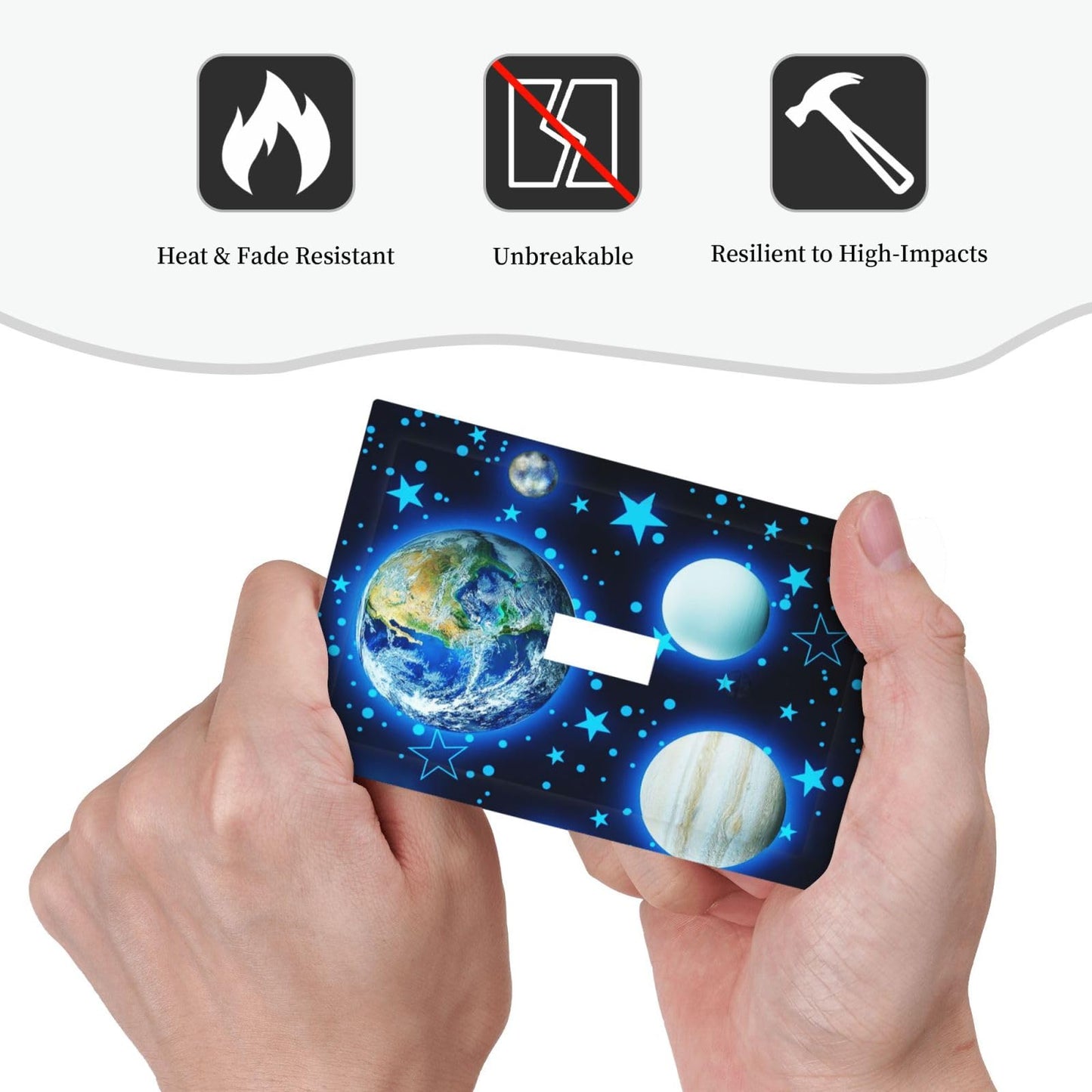 Stars Planet 1 Gang Light Switch Cover Blue Solar Decorative Wall Plate Single Toggle System Glow Switchplate Electrical Faceplate for Home Nursery Decor