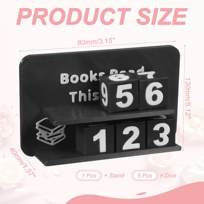 PATIKIL Books Read This Year Tracker, 3D Reading Challenge Counter Sign Library Bookshelf Decor Reading Challenge Number Up to 999 Books Gift for Reader Book Lovers Teachers, Black