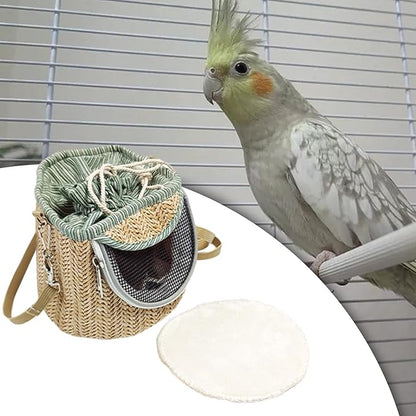 Baoblaze Bird Carrier Bag Shoulder Bag Cage Portable Cage Travel Bag Outdoor Parrot Bag Crossbody for Parakeets Small Birds Lovebirds, Light Green