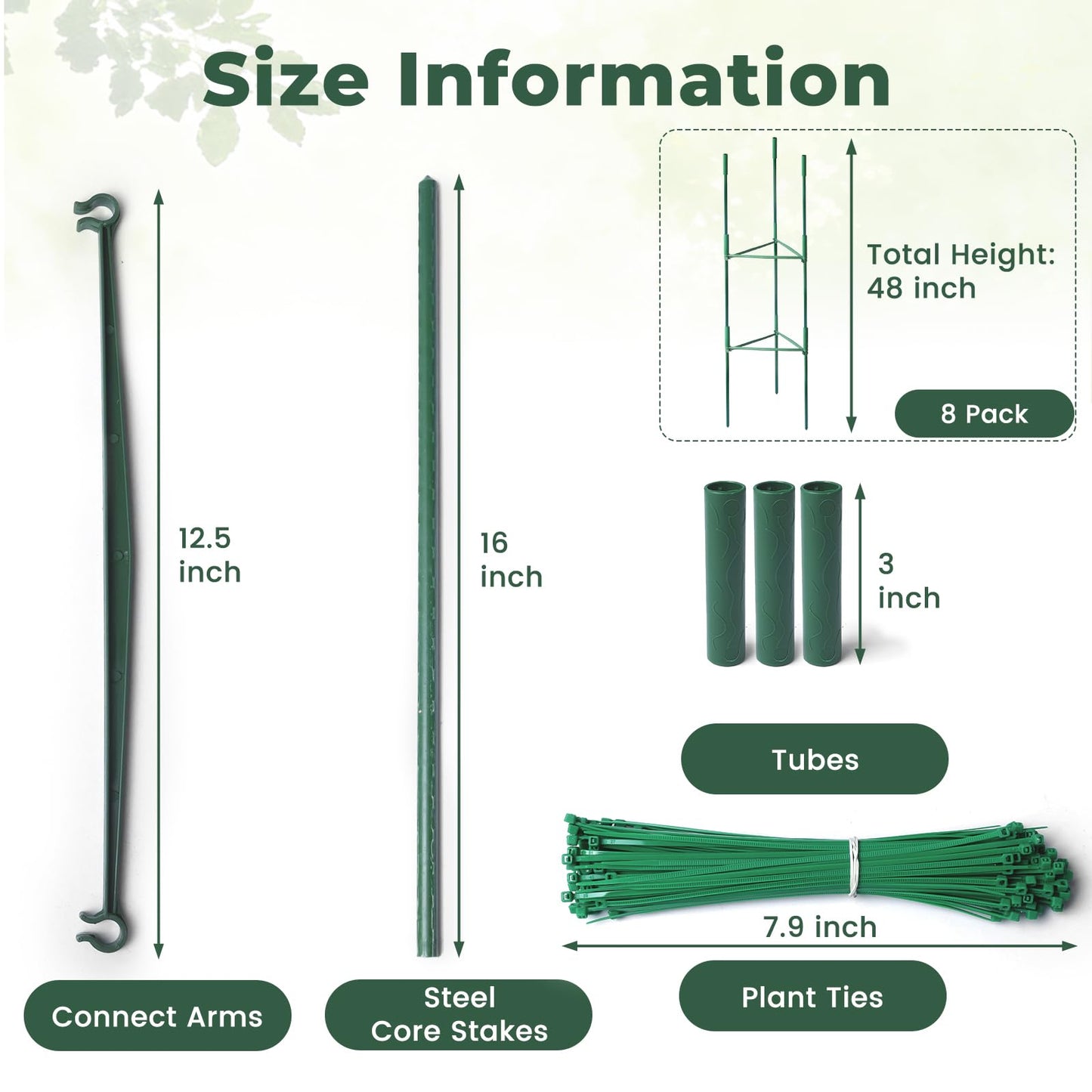 SDLDEER 6 Pack Tomato Cages for Garden, Up to 48in Adjustable Tomato Cage, Tomato Stakes Plant Cage for Garden Plant Support, Climbing Vegetables Plants Flowers