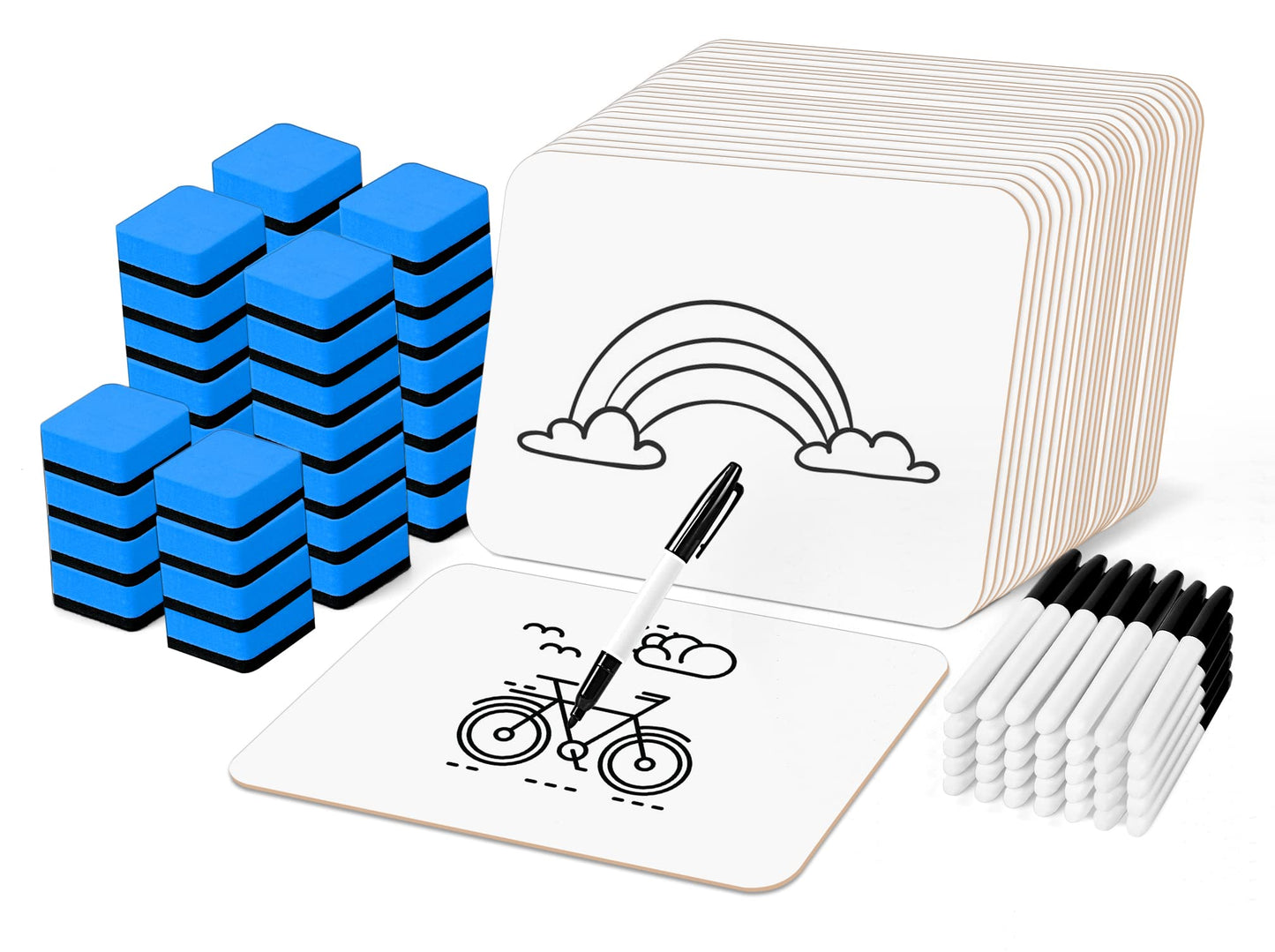 Dry Erase LapBoards, PANDRI 36 Pack Double Sided 12.5 x 9 Inch Dry Erase Boards with 36 Erasers and 36 Markers, Whiteboards for Kids Students Classroom Teacher Supplies