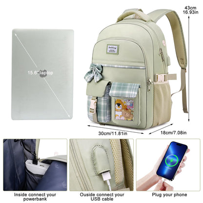 kadilong School Backpack for Girls,Kids Bookbag for Middle High School,Laptop Backpack Women Mochila para Niñas