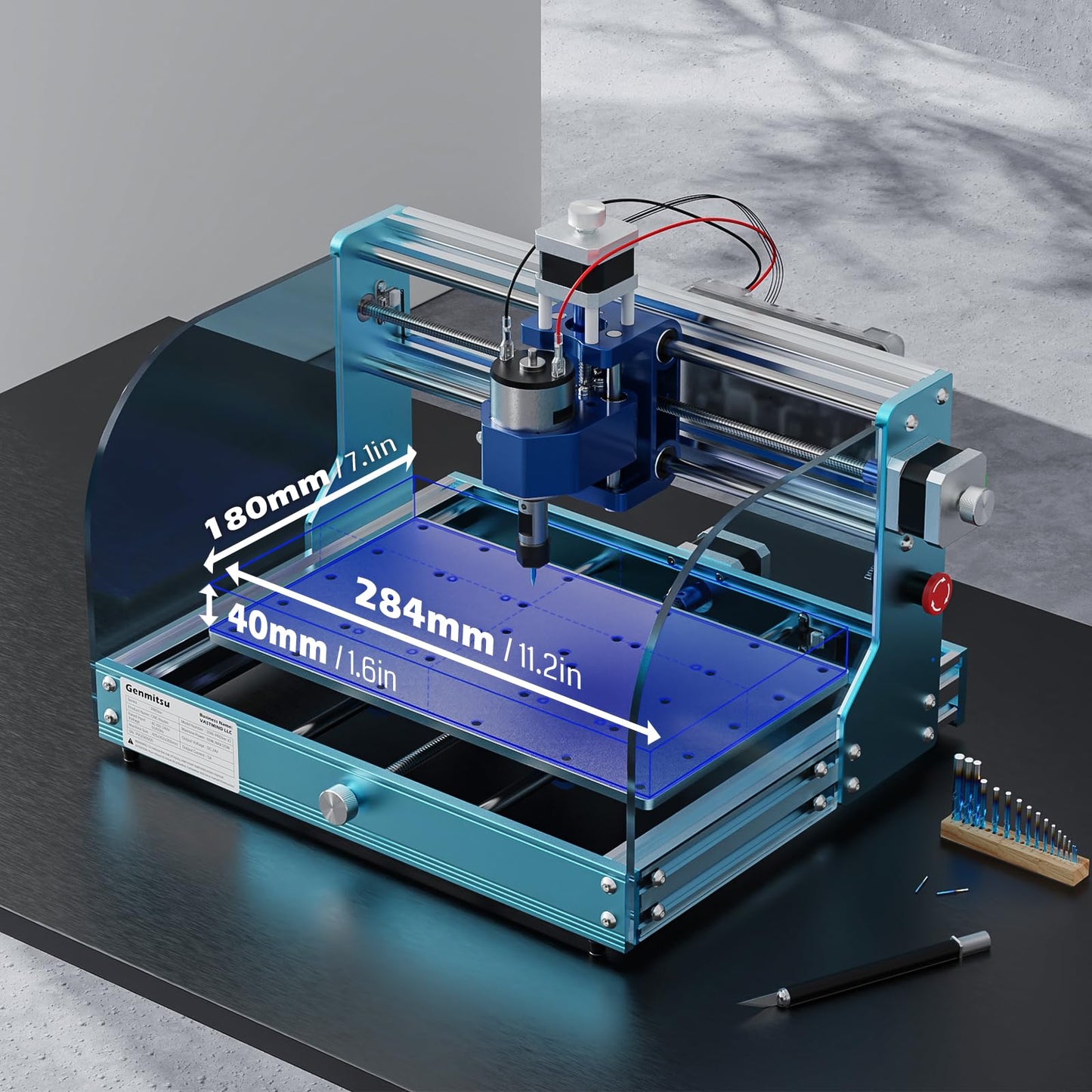 Genmitsu 3018-PROVer V2 CNC Milling Machine, Desktop CNC for Beginner + 2PCS T-Track Mini Hold Down Clamp Kit