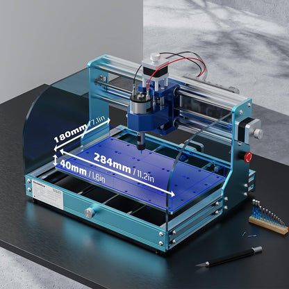 Genmitsu 3018-PROVer V2 CNC Milling Machine, Desktop CNC for Beginner + CNC Dust Shoe ABS Cover Cleaner