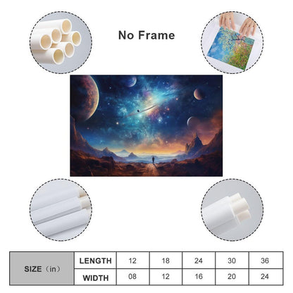 JHXNJDPOST Solar System Astronaut Poster Space Canvas Wall Art Aesthetic Decorative Painting Living Room Restaurants, Pool Halls And HotelsA 16x24inch(40x60cm)