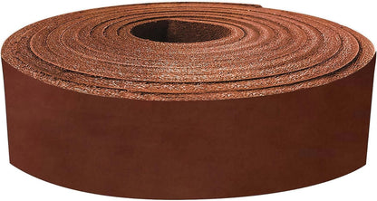 ELW Vegetable Tanned Leather 8-10 oz (3.2-4mm) Russet Straps, Belts, Strips Size: 2-1/4"x72" (5.7x182cm) Full Grain Veg Tan Tooling Leather Cowhide Heavy Craftsmen Grade AB for DIY, Tooling, Carving