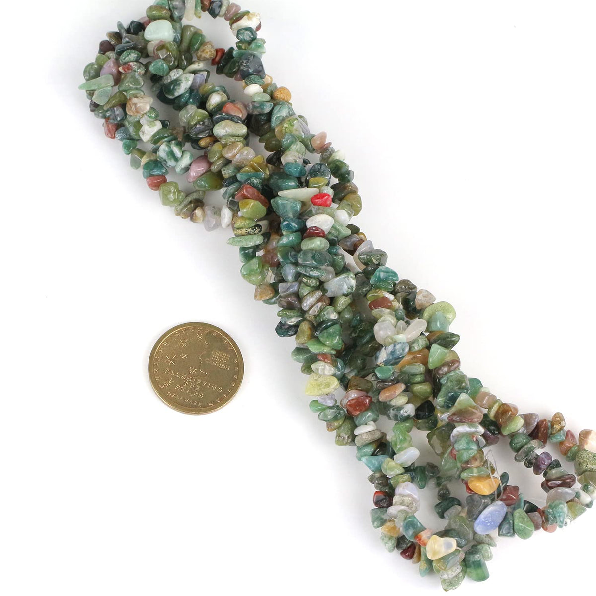 31 inches Chip Stone Loose Gemstones Beads Drilled Strand for Jewelry Making (Indian Agate)