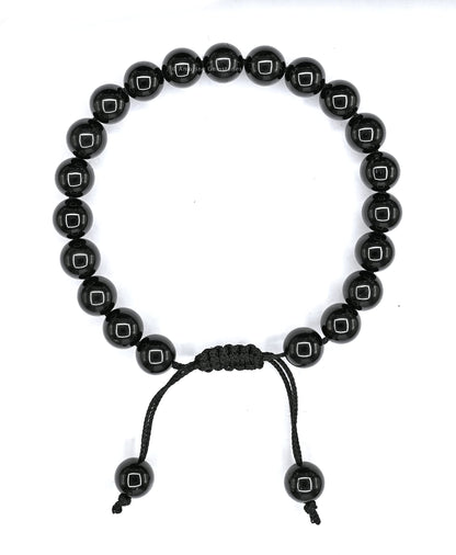 Amazing Gemstone Black Obsidian Bracelet for Women Men's Gifts - Protection Healing Crystal Bracelet - 8mm Gemstone Beaded Adjustable Bracelet Pulseras Para Hombres Mujer Stocking Stuffers