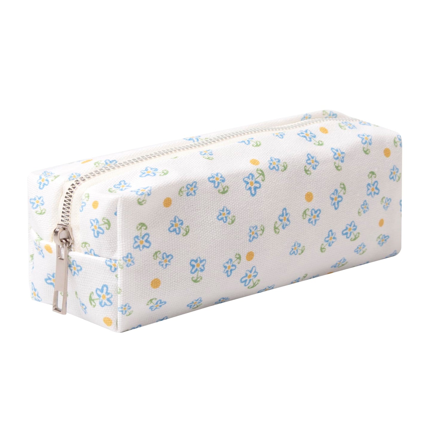 OZAOZ Cute Pencil Case Aesthetic Student Pencil Pouch Coin Pen Pouch Cosmetic Bag Office Stationery Organizer For Kids Teen School (Z-Blue floral)
