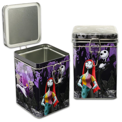 Nightmare Before Christmas Cookie Jar Set - Bundle with Jack Skellington Tin Canister with Lid for Snacks, Cookies, Bathroom Essentials | Nightmare Before Christmas Kitchen Accessory (Styles May Vary)