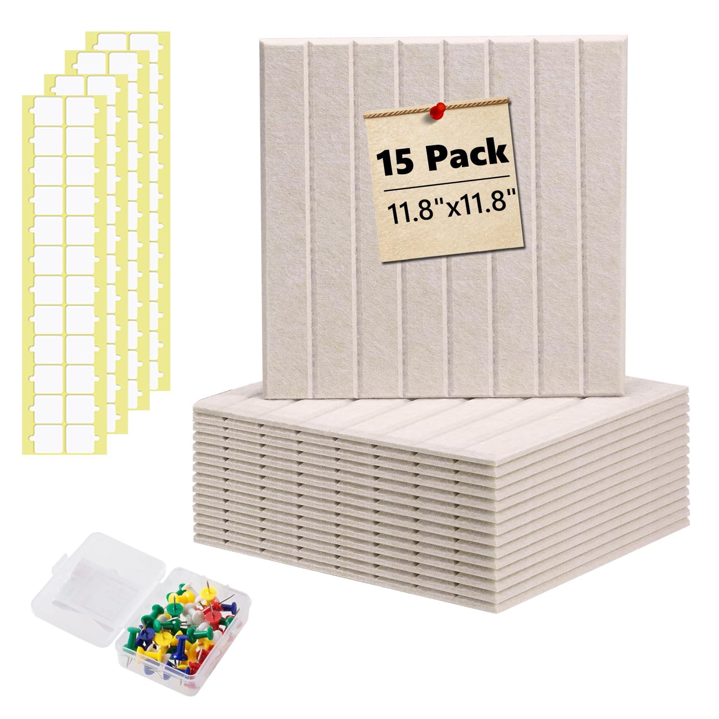 Large Bulletin Board 59" X 36" Cork Boards for Wall Alternative 15 Pack Oatmeal Fine-Stripe Felt Bulletin Board 96 Safe Adhesive 35 Push Pins for Office School Home Room Decor