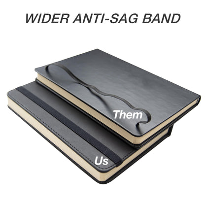 Samsill Large Hardcover Notebook, 240 Lined Notebook Pages, Black, 7.5 x 10 Inch
