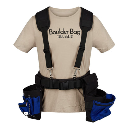 BOULDER BAG Comfort Padded Suspenders. (Tool Belt NOT included) High Tech Padded Suspenders w/Extreme Support and Comfort for your Tool Belt. Made by Boulder Bag. Suspenders Made in the USA